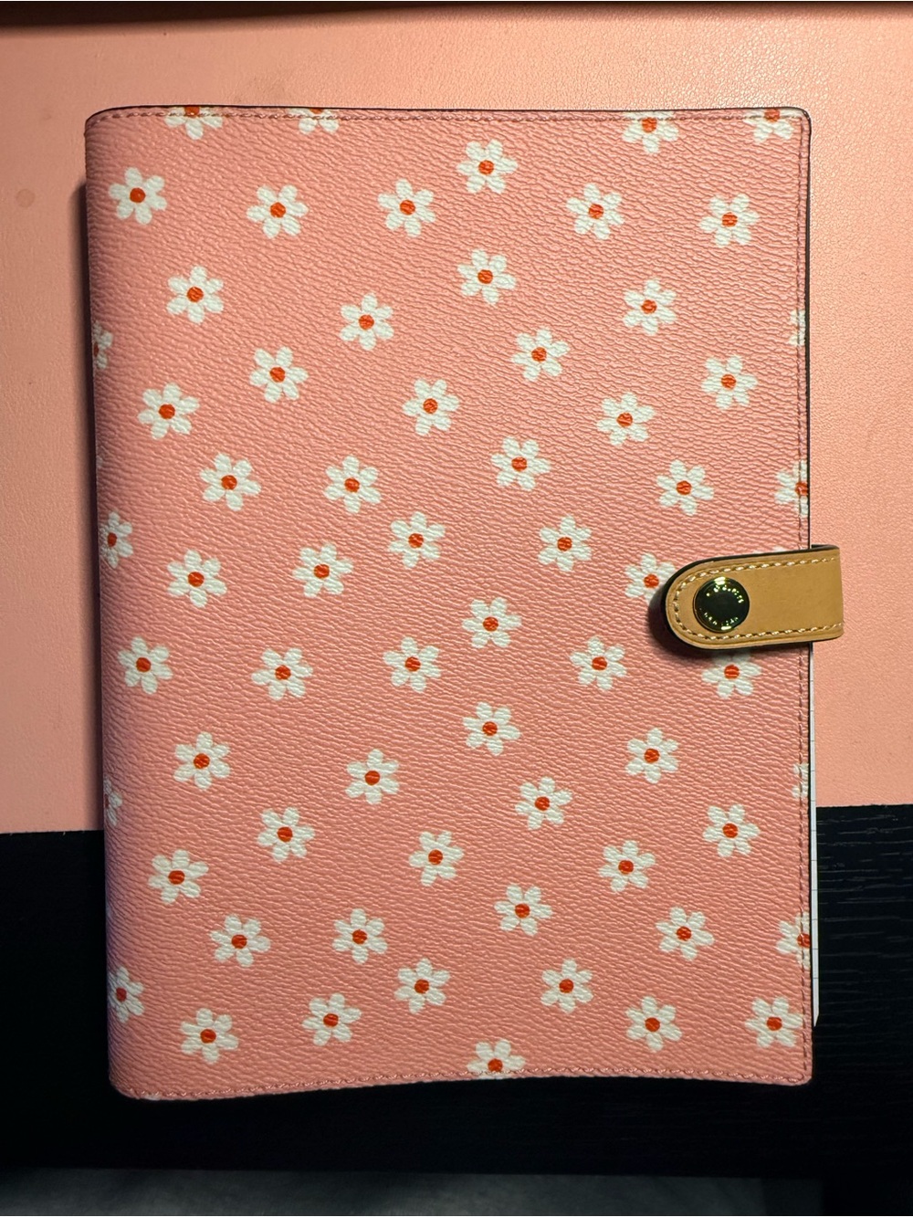 Coach floral notebook CFA42 gold/pink multi